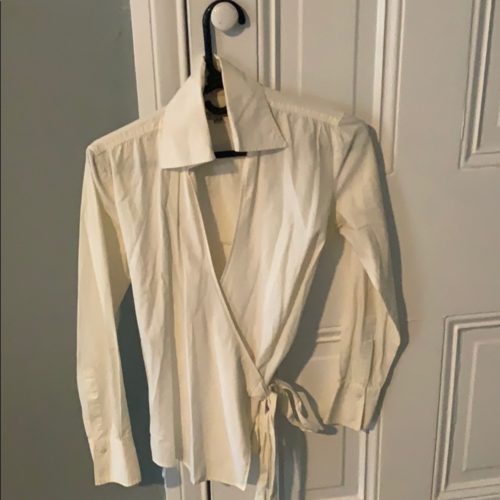 Burberry wrap shirt.